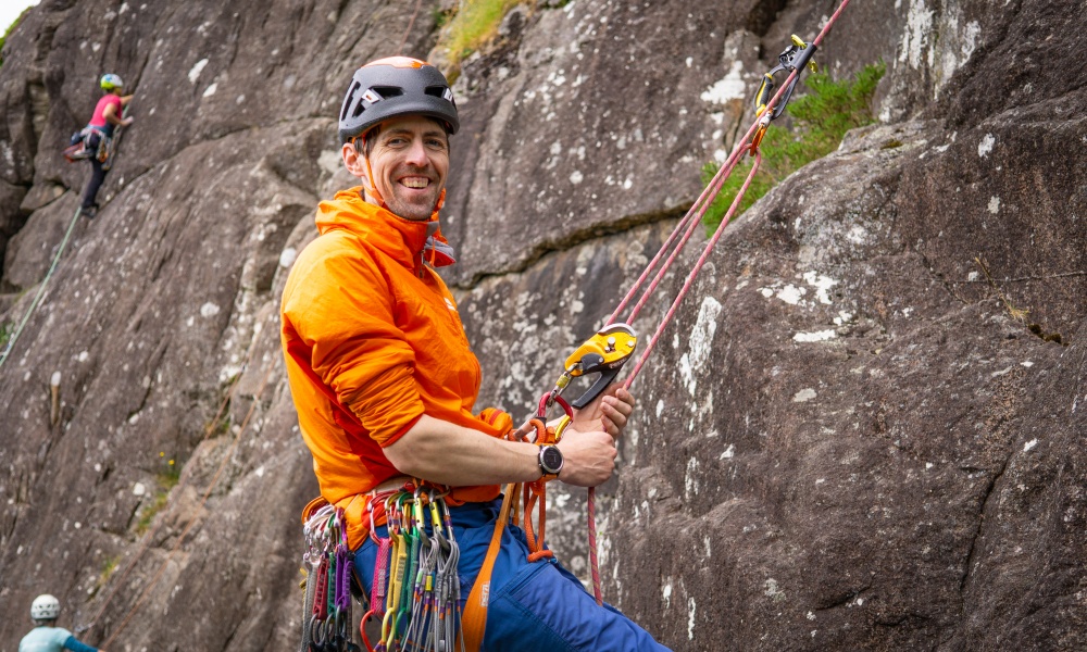 Andy Fleming trad climbing