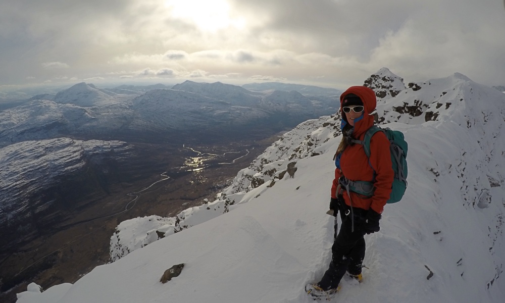 Crystal Patton in Scottish winter mountains