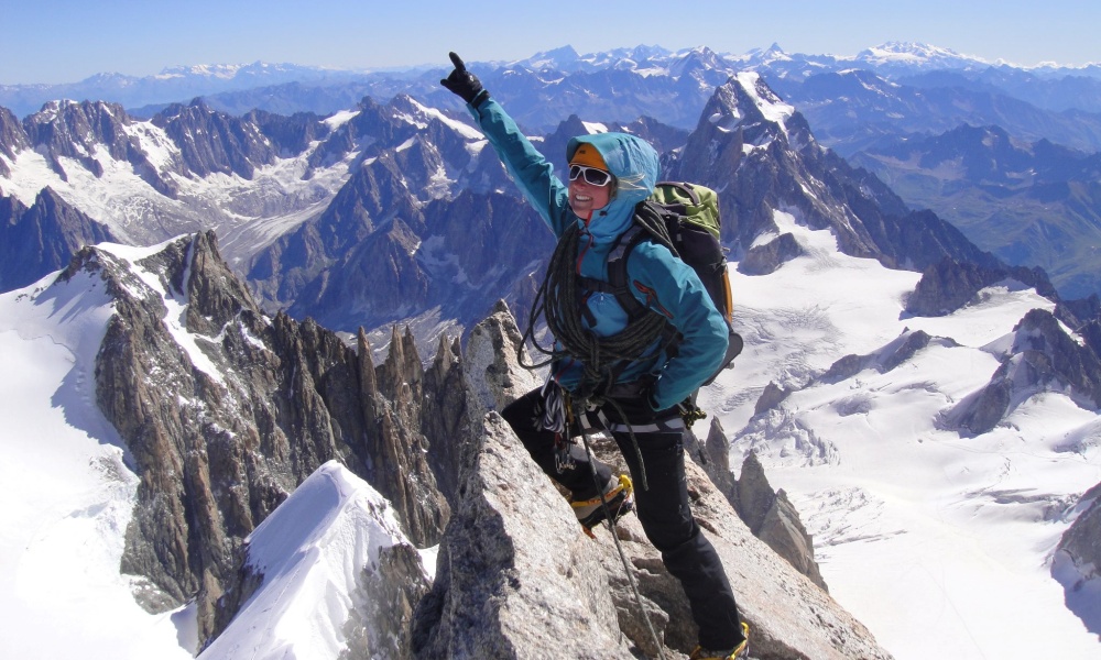 Lou Reynolds on Mont Maudit in the Alps